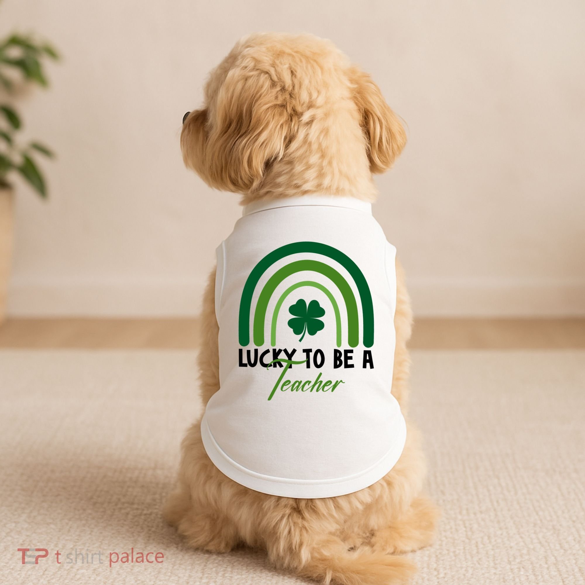 Lucky To Be A Teacher St Patricks Day Doggie Tank