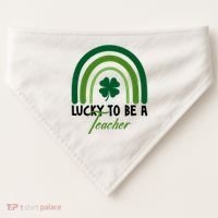 Lucky To Be A Teacher St Patricks Day USA-Made Doggie Bandana thumb 0