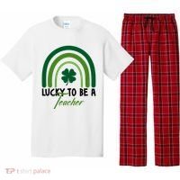 Lucky To Be A Teacher St Patricks Day Pajama Set thumb 0