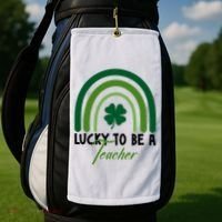 Lucky To Be A Teacher St Patricks Day Golf Towel thumb 2