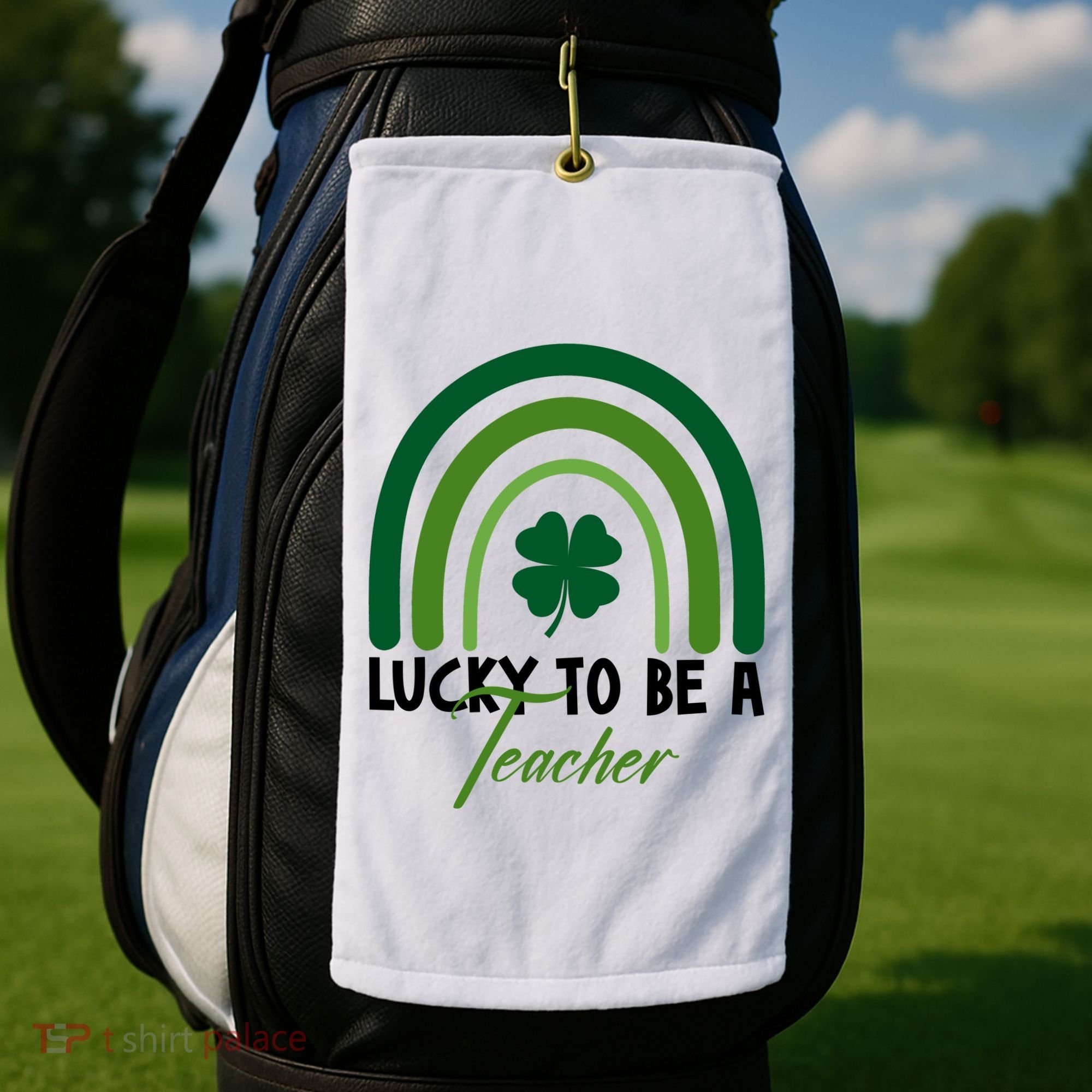 Lucky To Be A Teacher St Patricks Day Golf Towel