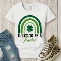 Lucky To Be A Teacher St Patricks Day Women's T-Shirt thumb 3