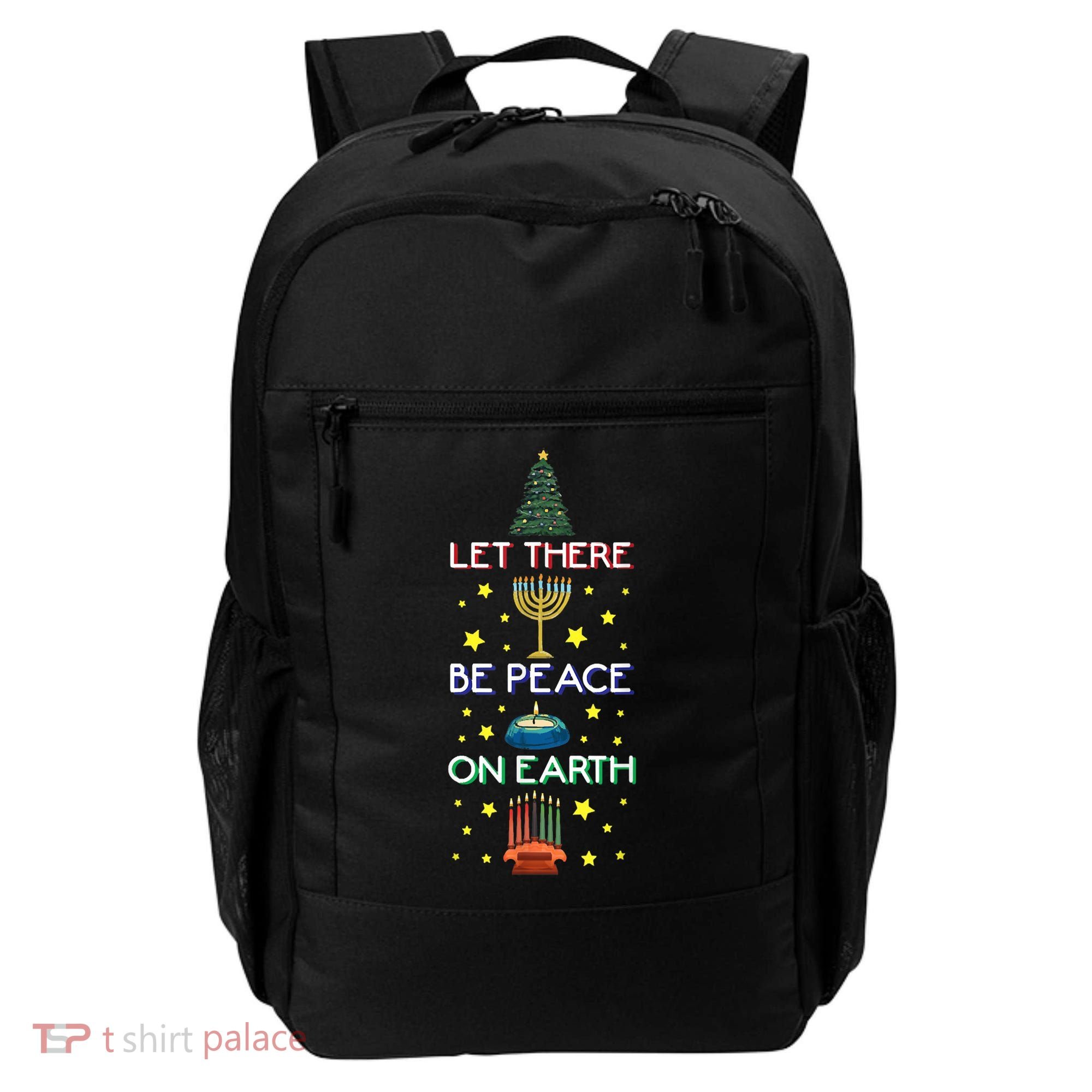 Let There Be Peace On Earth, Jewish Christmas Hanukkah Tees Backpack