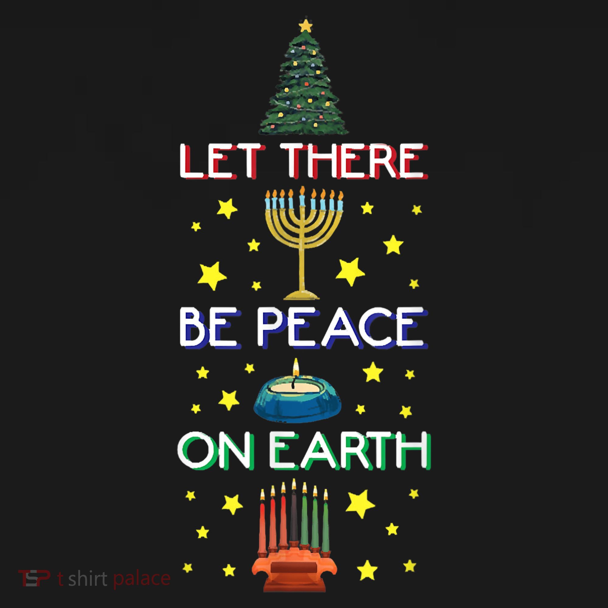 Let There Be Peace On Earth, Jewish Christmas Hanukkah Tees Ornament