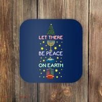 Let There Be Peace On Earth, Jewish Christmas Hanukkah Tees Coaster thumb 0