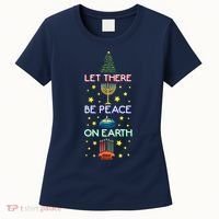Let There Be Peace On Earth, Jewish Christmas Hanukkah Tees Women's T-Shirt thumb 0