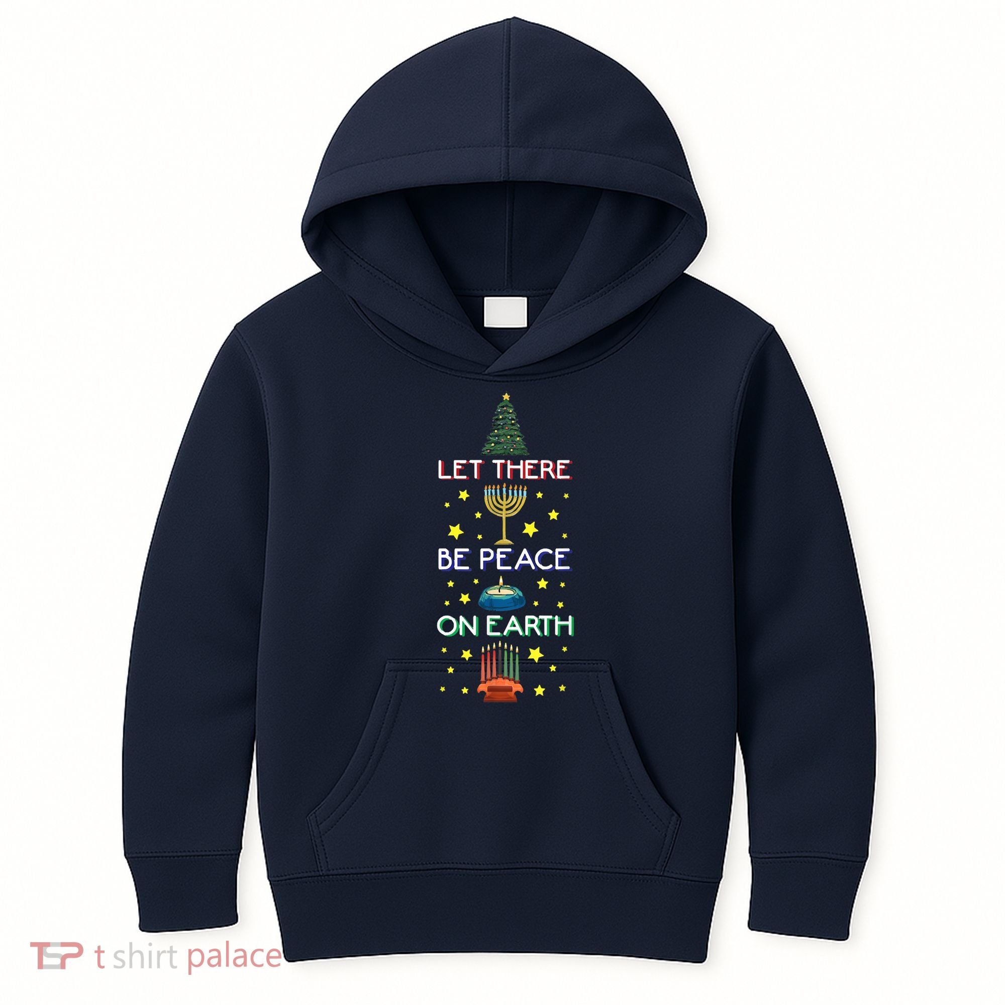 Let There Be Peace On Earth, Jewish Christmas Hanukkah Tees Kids Hoodie