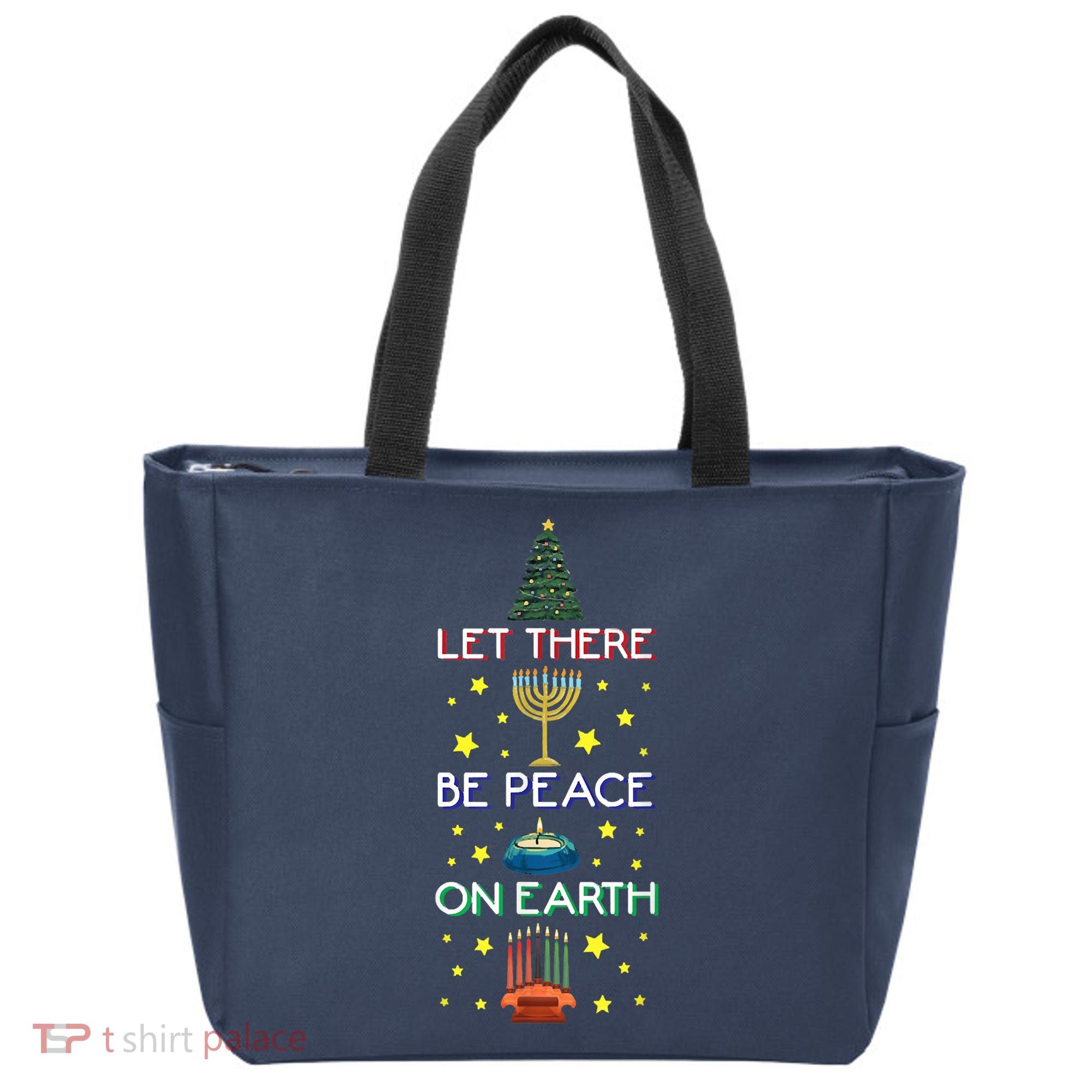 Let There Be Peace On Earth, Jewish Christmas Hanukkah Tees Tote Bag