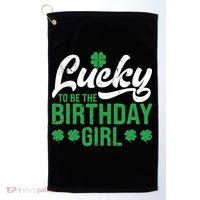 Lucky To Be The Birthday  St Patrick's Day Irish Cute Golf Towel thumb 0