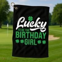 Lucky To Be The Birthday  St Patrick's Day Irish Cute Golf Towel thumb 1