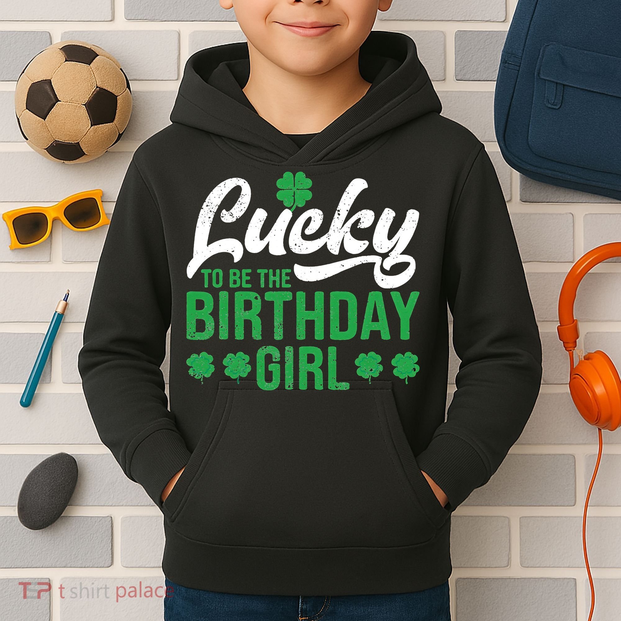Lucky To Be The Birthday  St Patrick's Day Irish Cute Kids Hoodie