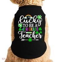Lucky To Be A 4th Grade Teacher Gift Funny St Patricks Day Funny Gift Doggie Tank thumb 0