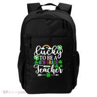 Lucky To Be A 4th Grade Teacher Gift Funny St Patricks Day Funny Gift Backpack thumb 0