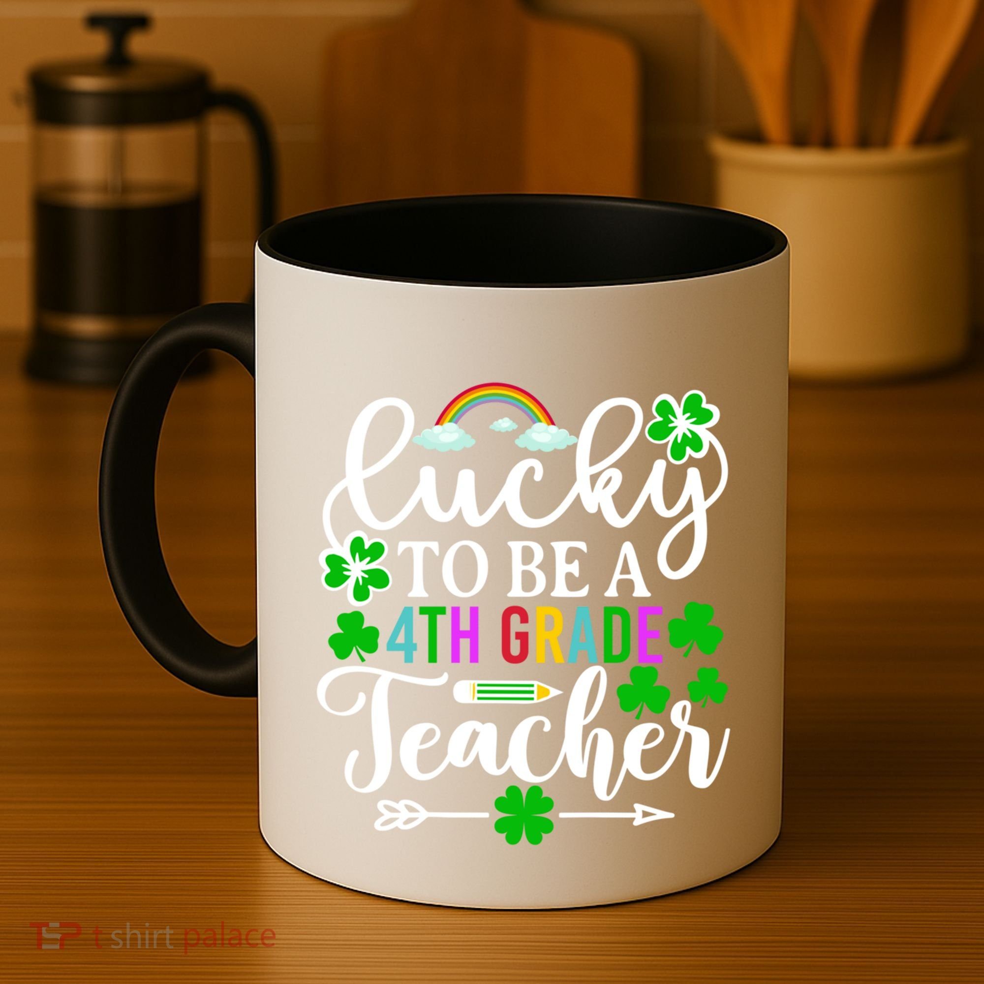 Lucky To Be A 4th Grade Teacher Gift Funny St Patricks Day Funny Gift Coffee Mug