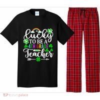 Lucky To Be A 4th Grade Teacher Gift Funny St Patricks Day Funny Gift Pajama Set thumb 0