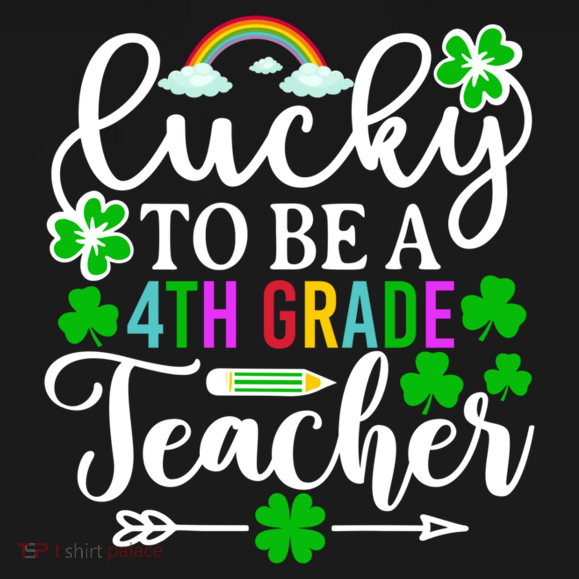 Lucky To Be A 4th Grade Teacher Gift Funny St Patricks Day Funny Gift Women's Hoodie