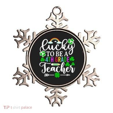 Lucky To Be A 4th Grade Teacher Gift Funny St Patricks Day Funny Gift Ornament