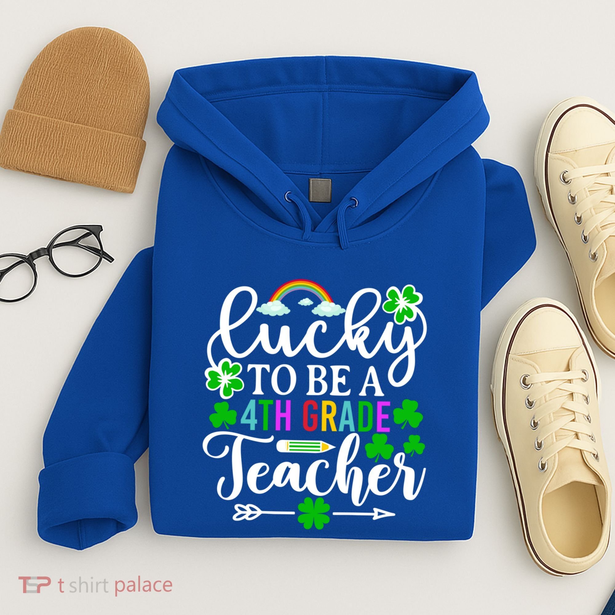Lucky To Be A 4th Grade Teacher Gift Funny St Patricks Day Funny Gift Hoodie