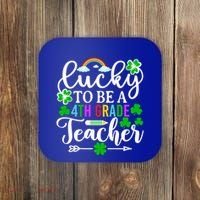 Lucky To Be A 4th Grade Teacher Gift Funny St Patricks Day Funny Gift Coaster thumb 0