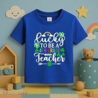 Lucky To Be A 4th Grade Teacher Gift Funny St Patricks Day Funny Gift Toddler T-Shirt thumb 3