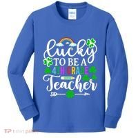 Lucky To Be A 4th Grade Teacher Gift Funny St Patricks Day Funny Gift Kids Long Sleeve Shirt thumb 0