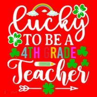 Lucky To Be A 4th Grade Teacher Gift Funny St Patricks Day Funny Gift Santa Hat thumb 1