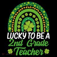 Lucky To Be 2nd Grade Teacher Rainbow St PatrickS Day Meaningful Gift Bucket Hat thumb 4