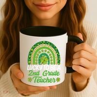 Lucky To Be 2nd Grade Teacher Rainbow St PatrickS Day Meaningful Gift Coffee Mug thumb 3