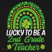 Lucky To Be 2nd Grade Teacher Rainbow St PatrickS Day Meaningful Gift Pajama Set thumb 2