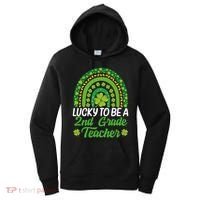 Lucky To Be 2nd Grade Teacher Rainbow St PatrickS Day Meaningful Gift Women's Hoodie thumb 0