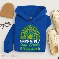 Lucky To Be 2nd Grade Teacher Rainbow St PatrickS Day Meaningful Gift Hoodie thumb 4