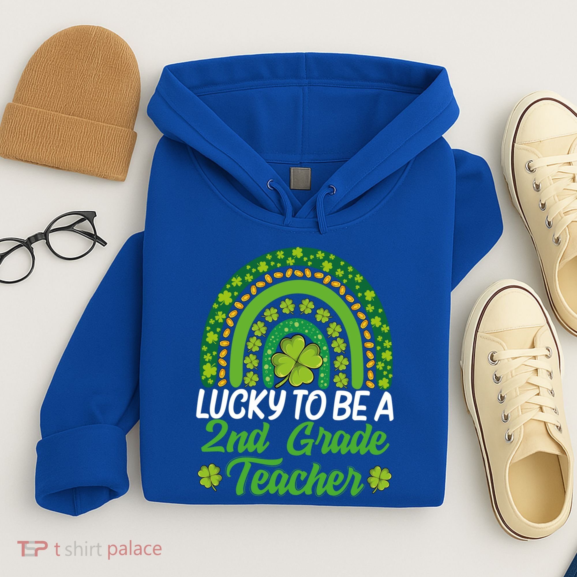 Lucky To Be 2nd Grade Teacher Rainbow St PatrickS Day Meaningful Gift Hoodie