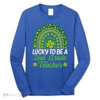 Lucky To Be 2nd Grade Teacher Rainbow St PatrickS Day Meaningful Gift Long Sleeve Shirt thumb 0