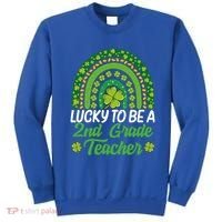 Lucky To Be 2nd Grade Teacher Rainbow St PatrickS Day Meaningful Gift Sweatshirt thumb 0