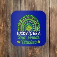 Lucky To Be 2nd Grade Teacher Rainbow St PatrickS Day Meaningful Gift Coaster thumb 0