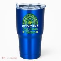 Lucky To Be 2nd Grade Teacher Rainbow St PatrickS Day Meaningful Gift Tumbler thumb 0