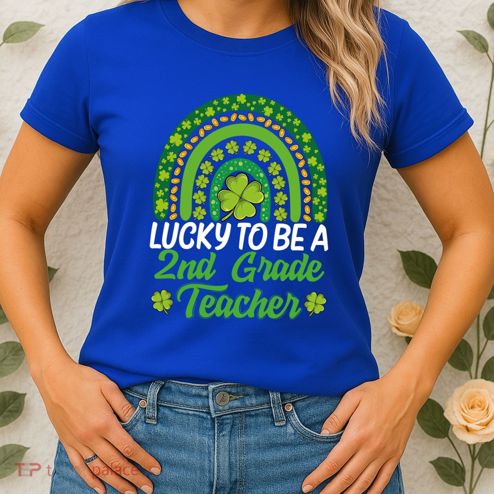 Lucky To Be 2nd Grade Teacher Rainbow St PatrickS Day Meaningful Gift Women's T-Shirt