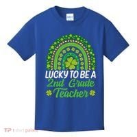Lucky To Be 2nd Grade Teacher Rainbow St PatrickS Day Meaningful Gift Kids T-Shirt thumb 0