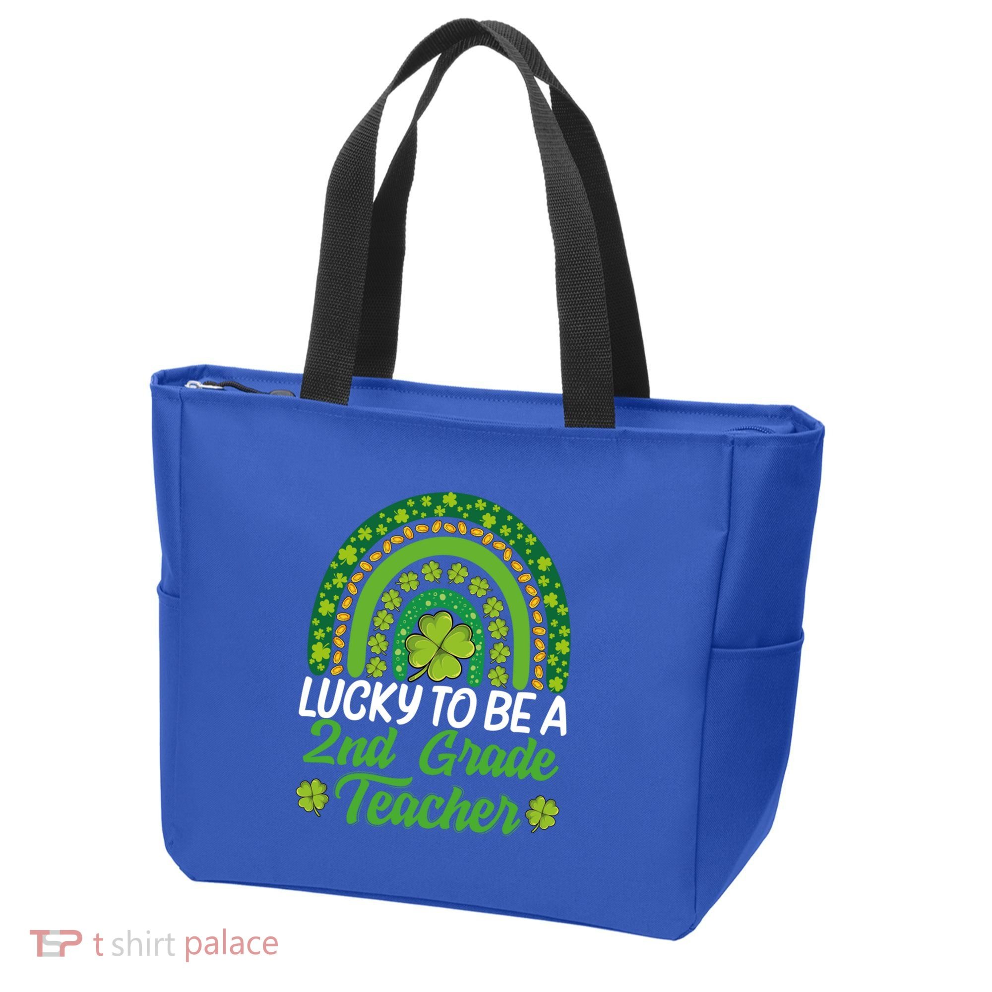 Lucky To Be 2nd Grade Teacher Rainbow St PatrickS Day Meaningful Gift Tote Bag