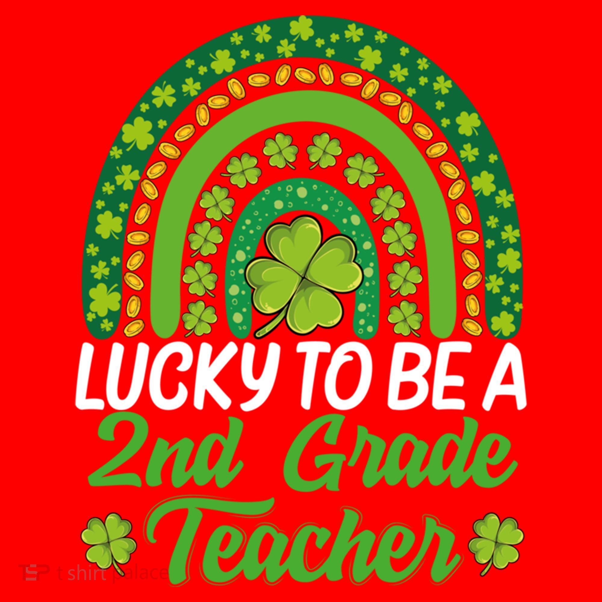 Lucky To Be 2nd Grade Teacher Rainbow St PatrickS Day Meaningful Gift Santa Hat