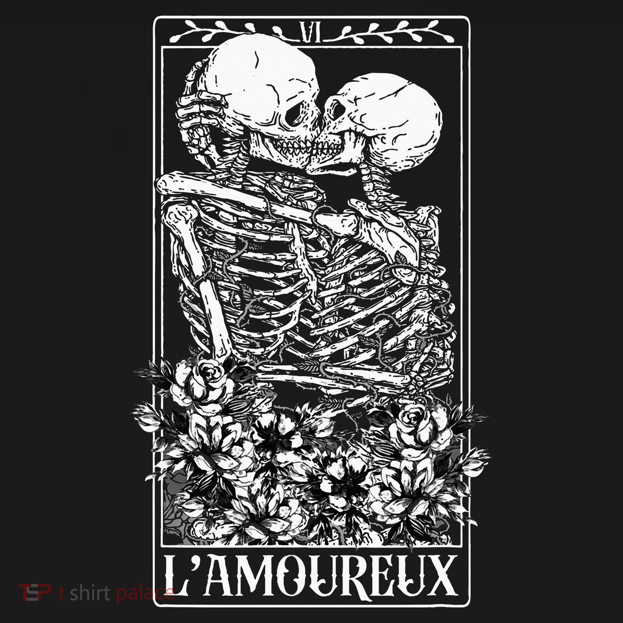 LAmoureux Tarot Card Skeleton Kissing Aesthetic Mystical USA-Made Doggie Bandana