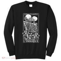 LAmoureux Tarot Card Skeleton Kissing Aesthetic Mystical Sweatshirt thumb 0