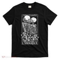 LAmoureux Tarot Card Skeleton Kissing Aesthetic Mystical T-Shirt thumb 0