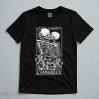 LAmoureux Tarot Card Skeleton Kissing Aesthetic Mystical T-Shirt thumb 5