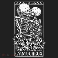 LAmoureux Tarot Card Skeleton Kissing Aesthetic Mystical Beanie thumb 2