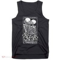 LAmoureux Tarot Card Skeleton Kissing Aesthetic Mystical Tank Top thumb 0