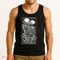 LAmoureux Tarot Card Skeleton Kissing Aesthetic Mystical Tank Top thumb 3