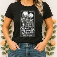 LAmoureux Tarot Card Skeleton Kissing Aesthetic Mystical Women's T-Shirt thumb 2
