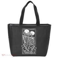 LAmoureux Tarot Card Skeleton Kissing Aesthetic Mystical Tote Bag thumb 0