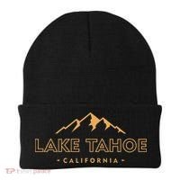 Lake Tahoe California Retro Mountain Souvenir Beanie thumb 0